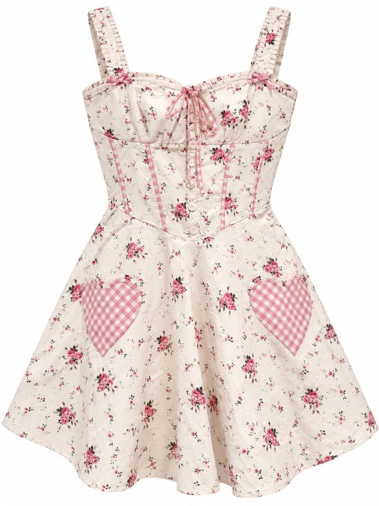 House of CB Dresses & Skirts - House of CB Marianella Rose Floral Heart Pocket Mini Dress L